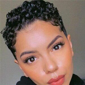 Short Pixie Cut Wigs for Black Women Synthetic Hair Afro Pixie Wig